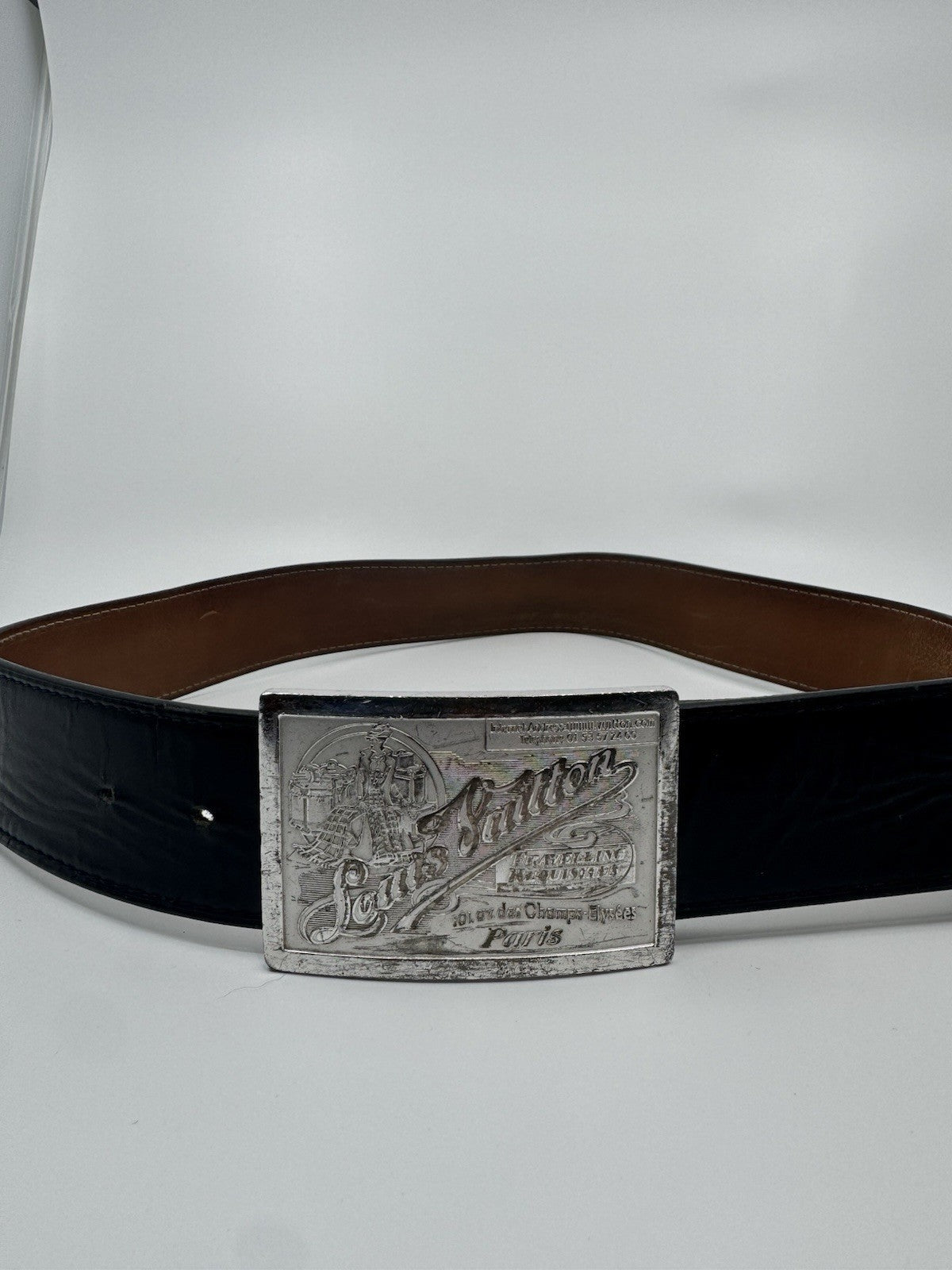Logo Ceinture Jeans  90/36 Belt Leather Black Silver M6812 36ED272