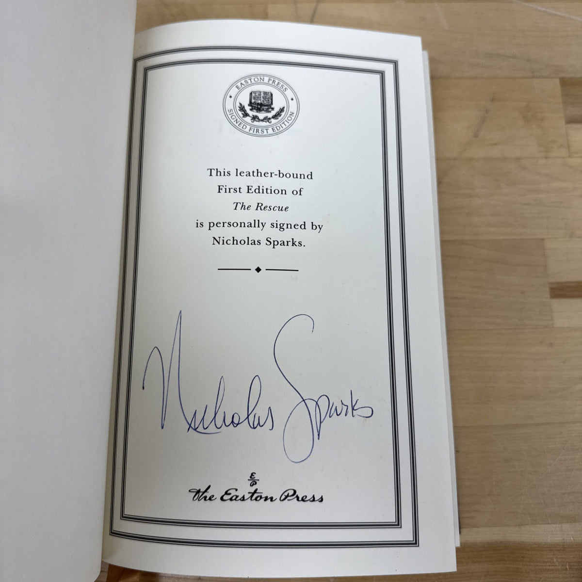 The Rescue by Nicholas Sparks SIGNED