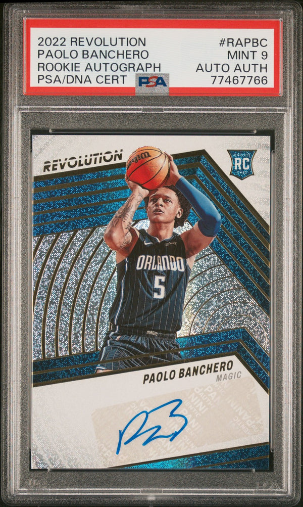 2022-23 Panini Revolution #RA-PBC Paolo Banchero Rookie Autographs Asia PSA 9