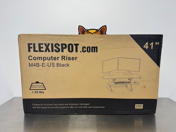 FlexiSpot Height-Adjustable Standing Corner Desk, 41"W, Black