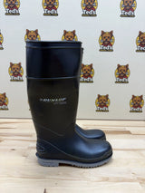 Rubber Work Boots Plain Toe w/ Steel Shank Gray/Black Men's Size 5