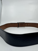 Logo Ceinture Jeans  90/36 Belt Leather Black Silver M6812 36ED272