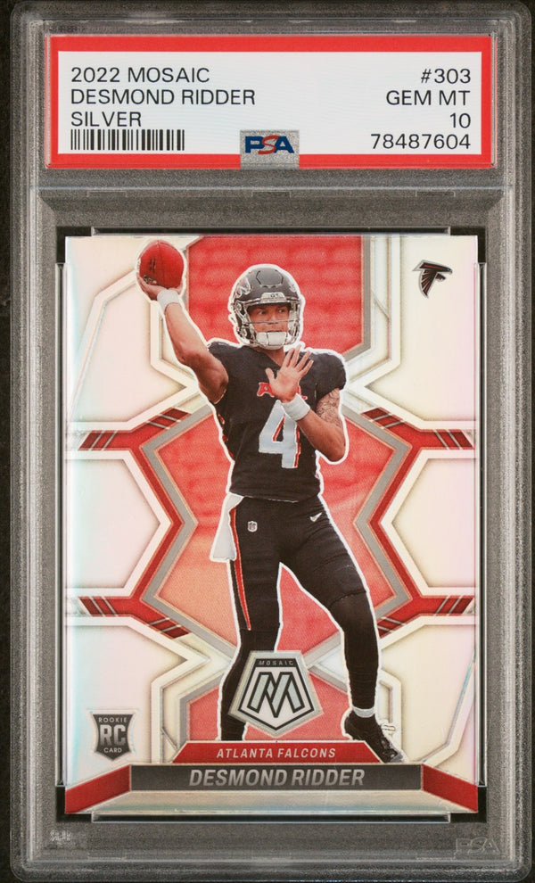 2022 Panini Mosaic #303 Desmond Ridder Silver PSA 10