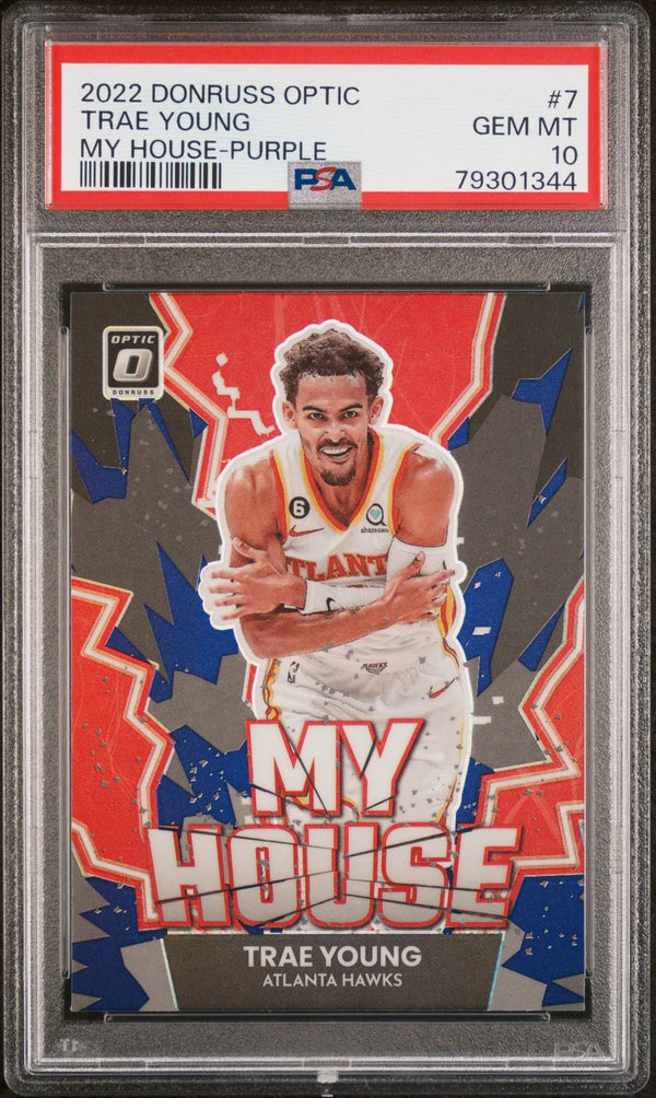 2022-23 Donruss Optic #7 Trae Young My House Purple PSA 10
