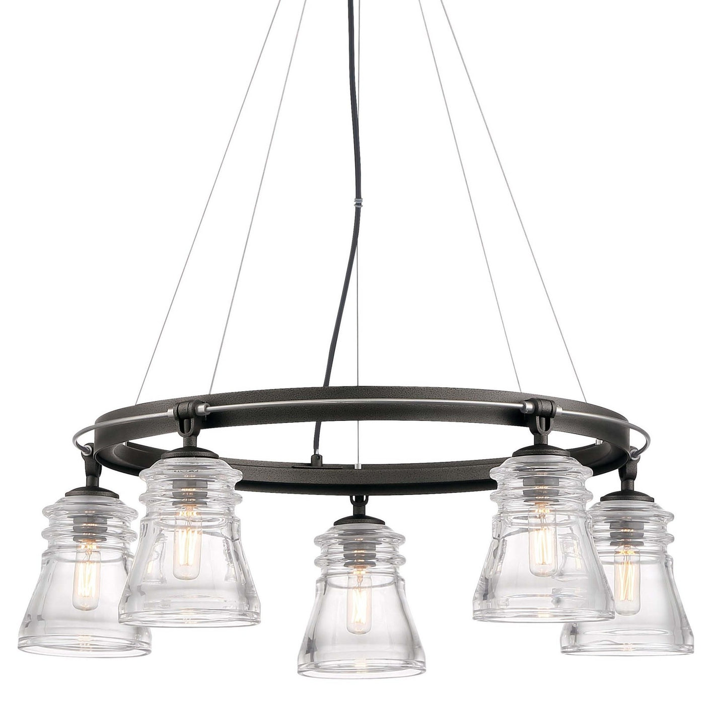 Minka Lavery 2736-709 Graham Avenue 5 Light 26"W Ring Chandelier - Smoked Iron /