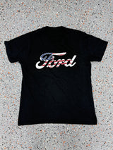 Ford Logo American Flag T-Shirt - M