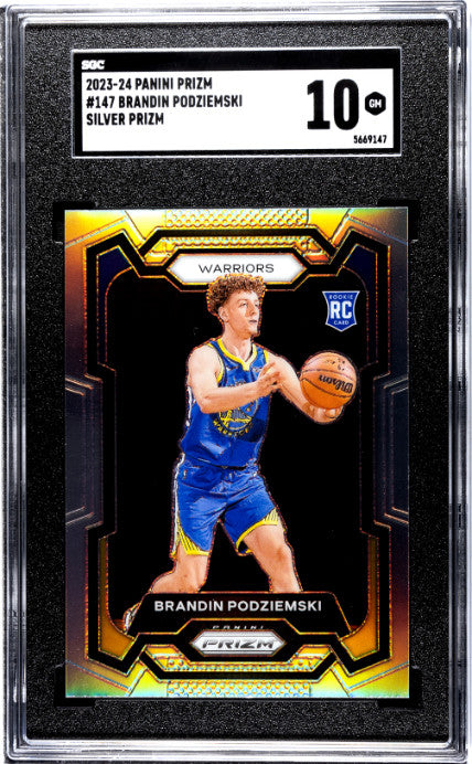 2023-24 Panini Prizm #147 Brandin Podziemski Prizms Silver SGC 10