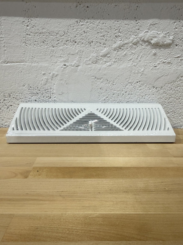 Baseboard Register, 15 in W x 4-1/2 in H x 2-3/4 in D, Louvered, White, Steel, O