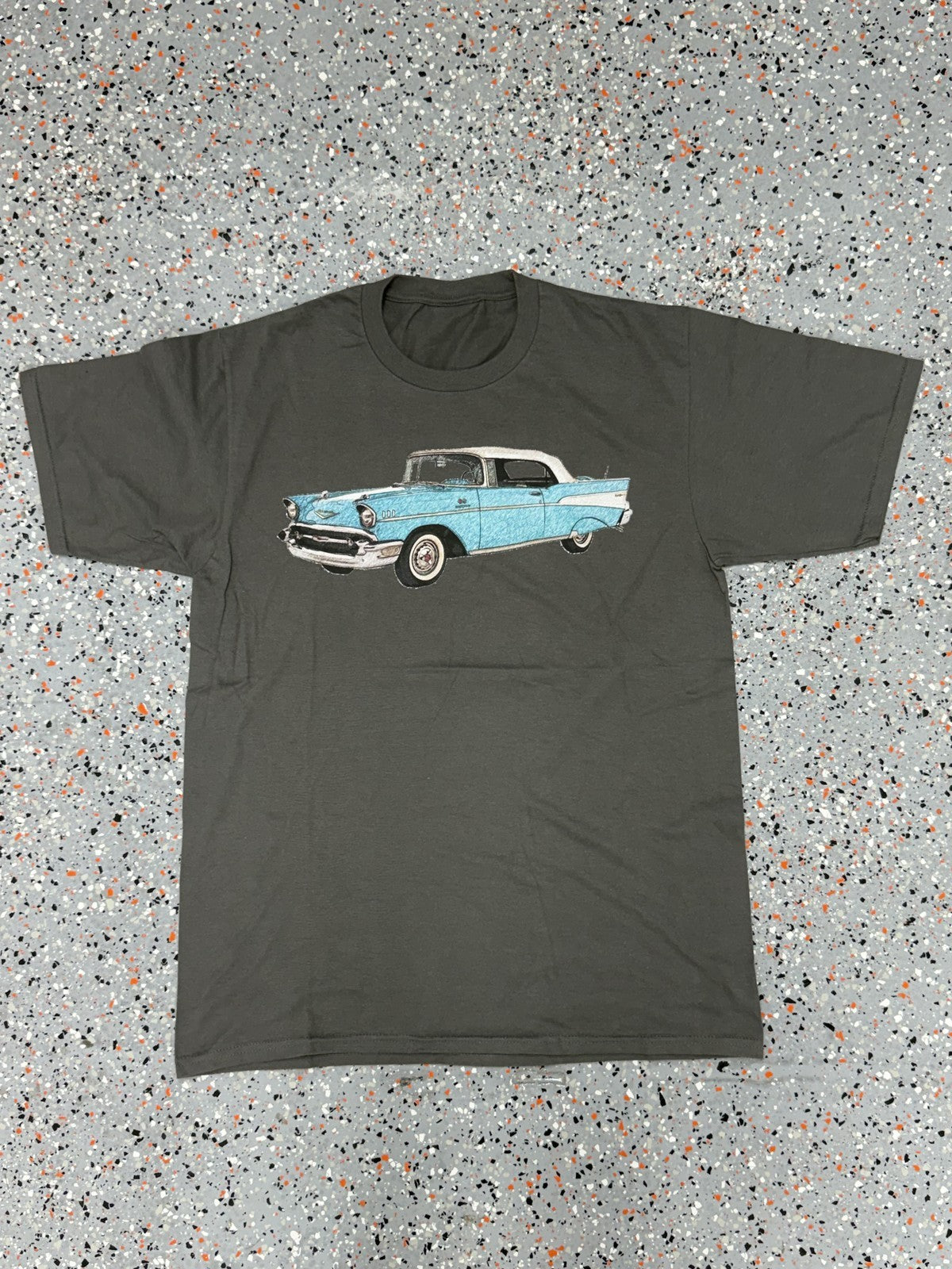 1957 Bel Air Antique Chevy Classic Car Turquoise and T-Shirt - M