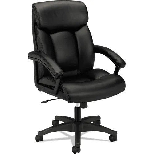 HON Company HVL151 Executive High-Back Leather Chair 250lb cap. Black HVL151SB11
