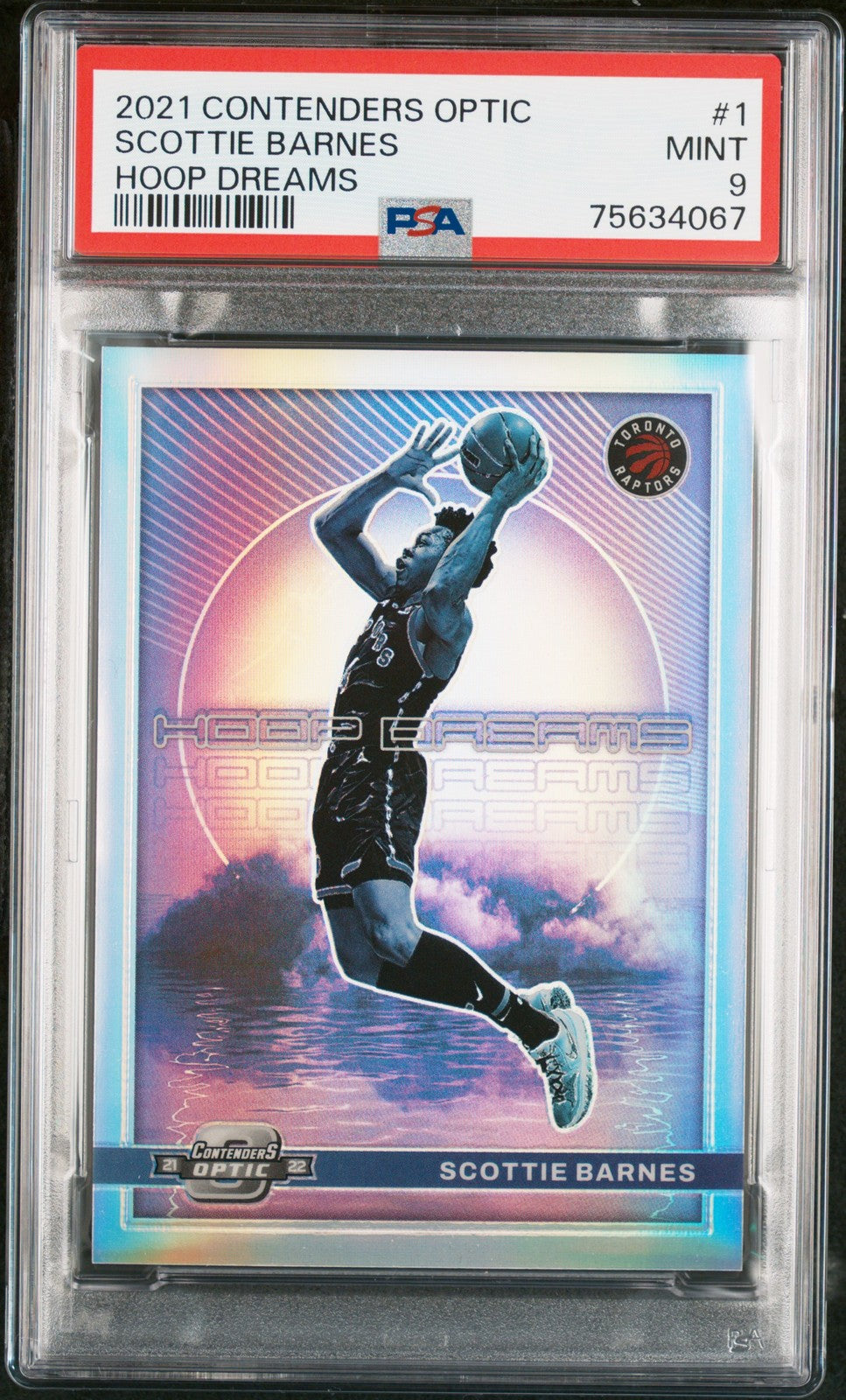 2021-22 Panini Contenders Optic #1 Scottie Barnes Hoop Dreams PSA 9