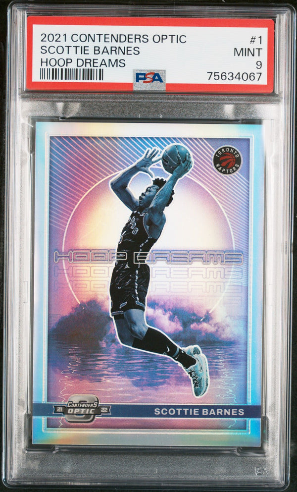 2021-22 Panini Contenders Optic #1 Scottie Barnes Hoop Dreams PSA 9